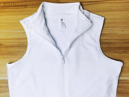 Athletic Zip Up Sweat Vest Jacket Sleeveless