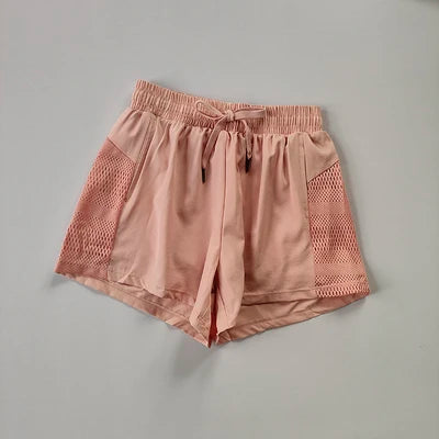 Pink High Waist 2 in 1 Running Shorts