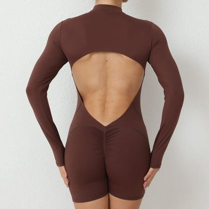 Seamless Yoga Zipper Jumpsuits