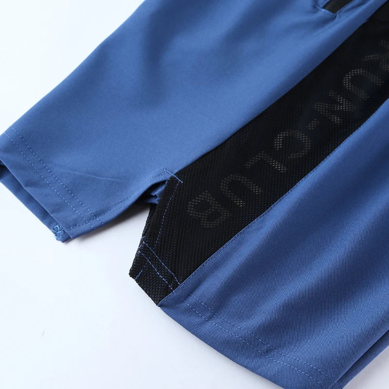 Patchwork Training Shorts with Zipper Pockets