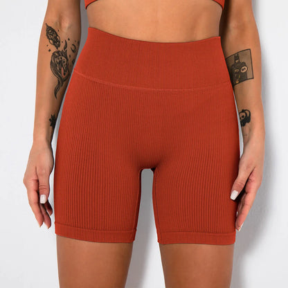 High Waist Ribbed Yoga Shorts