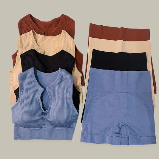 Various colors of Bra and Leggings Set displayed